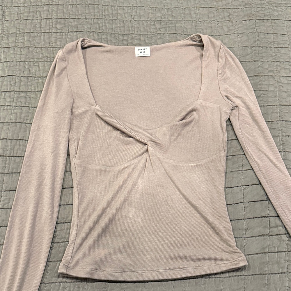 Sunday Best long sleeve taupe shirt